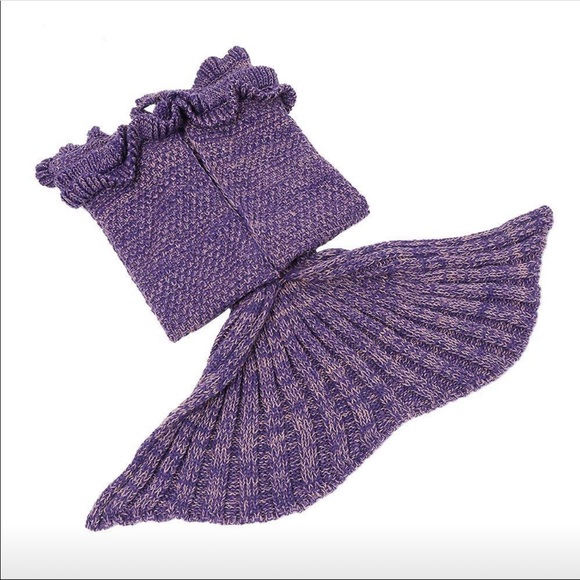 Other - NWT Mermaid Tail Blanket Knit Crochet SUPER SOFT